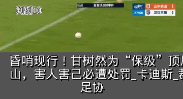 昏哨现行！甘树然为“保级”顶风作案坑害泰山，害人害己必遭处罚_卡迪斯_裁判_中国足协